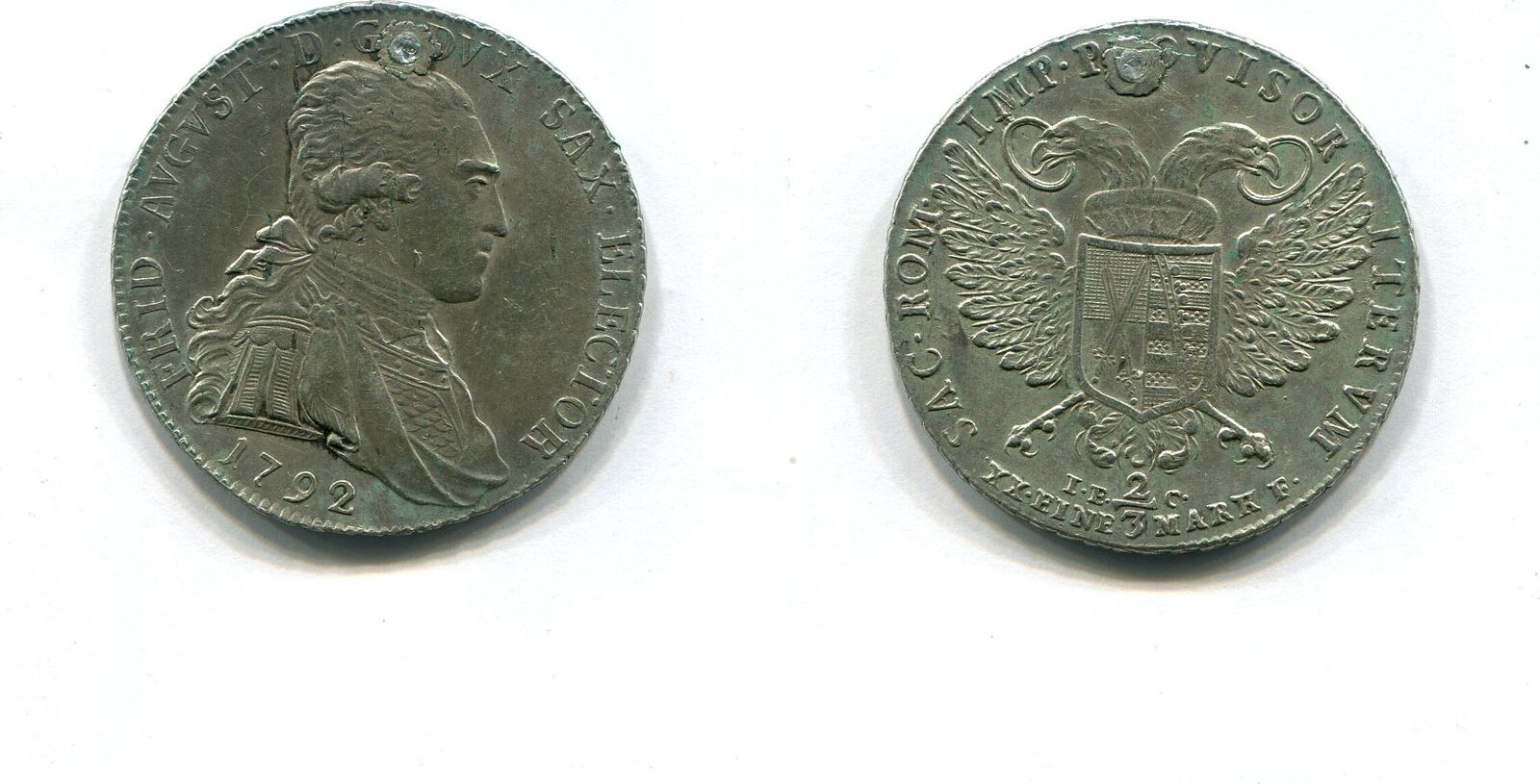 Sachsen, 2/3 Taler 1792 Friedrich August III.1763-1806, ss gestopftes ...
