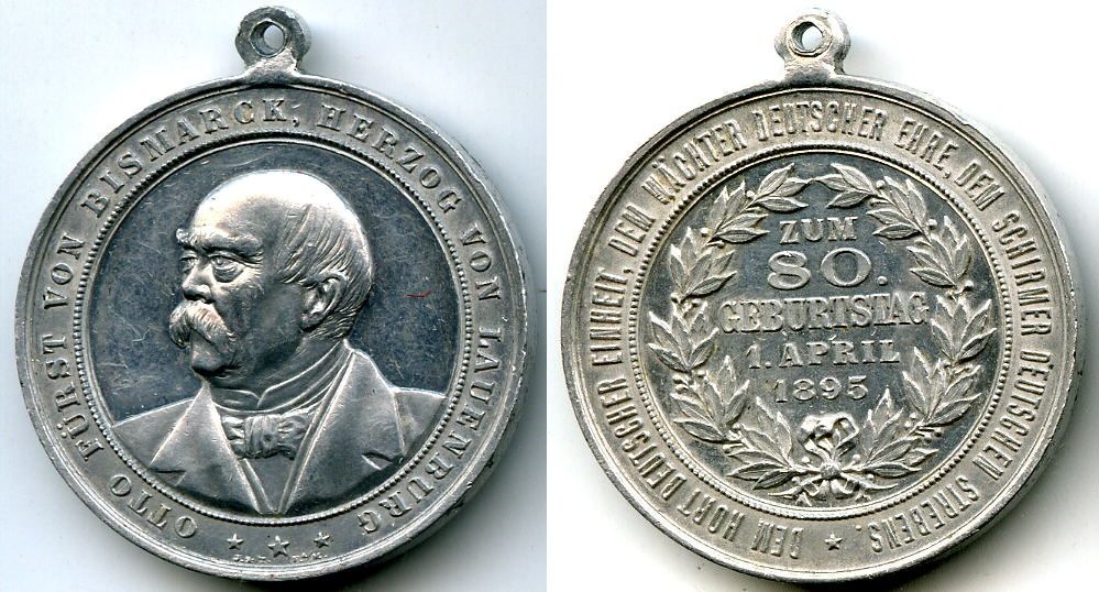 Medaille 1895 Kaiserreich Otto von Bismarck / Herzog von