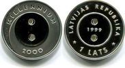 Lettland, 1 Lats, Millenium 2000,