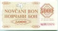 Bosnien Herzegovina, 5000 Dinara Stempel": ZENIZA": ,