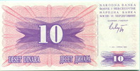 Bosnien Herzegovina, 10 Dinara