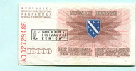 Bosnien Herzegovina, 10000 Dinara Stempel": ZENIZA": ,