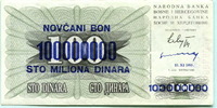 Bosnien Herzegovina, 100 Million Dinara