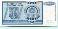 Bosnien Herzegovina, 100 Millionen Dinara Banja Luka,