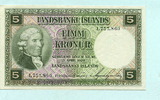 Island, 5 Kronur Unterschrift 6, Image