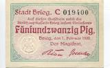 Schlesien, 25 Pfg. Brieg,