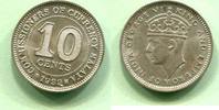 Malaya, 10 Cents Georg VI.1936-1952, -