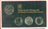 DDR 3 x 5 Mark + 20 Mark ~ Themensatz Martin Luther Ehrung ~ -