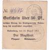 Ostpreussen 50 Pfg. Rastenburg, -
