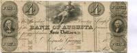USA, 4 Dollars Georgia Bank of Augusta, -