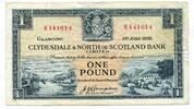 Schottland, 1 Pound Clydesdale & North of Scotland Bank, -