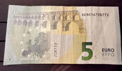 Italien 5 Euro ~ Fehldruck mit kopfstehendem Perlglanzstreifen ~ -