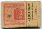 Deutsches Reich 2 Mark ~ 50 x mit Banderole, zum Teil laufende Nummern ~ -