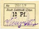 Ostpreußen 10 Pfg. Liebstadt, -