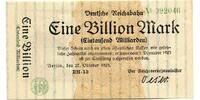 Deutschland 1 Bio. Mk. Berlin,Reichsbahn, -