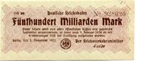 Deutschland 500 Md. Mk. Berlin,Reichsbahn, -