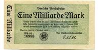 Deutschland 1 Md. Mk. Berlin,Reichsbahn, -