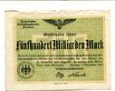 Deutsches Reich 500 Md. Mark Breslau, -