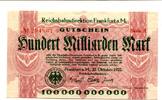 Deutsches Reich 100 Md. Mark Frankfurt a.M., -