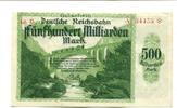 Deutsches Reich 500 Md. Mark Karlsruhe, -