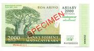 Madagaskar, 2000 Ariari/10000 Francs SPECIMEN, -