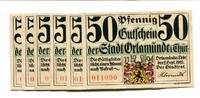 Thüringen 6x50 Pfg. Orlamünde, -