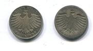 Frankfurt-Stadt, 1/2 Gulden Fehlprägung-incuse Prägung der Rückseite, -