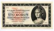 100 Korun 1945 Tschechoslowakei, SPECIMEN, unc