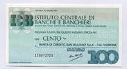 Italien 100 Lire ~ Istituto Centrale di Banche e Banchieri ~ -