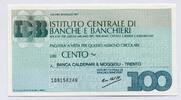 Italien 100 Lire ~ Istituto Centrale di Banche e Banchieri ~ -