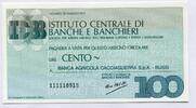 Italien 100 Lire ~ Istituto Centrale di Banche e Banchieri ~ -