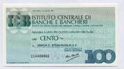 Italien 100 Lire ~ Istituto Centrale di Banche e Banchieri ~ -