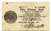 Württemberg 10 Mio. Mark Tailfingen, -