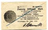 Württemberg 20 Mio. Mark Tailfingen, -