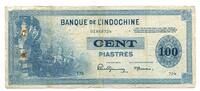 100 Piastres (1945) Französisch Indochina,  gebraucht