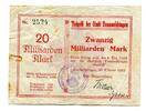 Baden 20 Md. Mark Donaueschingen, -