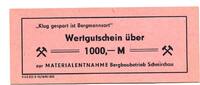 DDR 1000 Mark o.D.1985 Schmirchau, Bergbaubetrieb, I