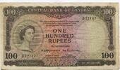Ceylon, 100 Rupees 16.10.1954 III-