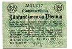 Ostpreu&szlig;en 25 Pfg. 16.7.1917 Allenstein, unz 12,00 EUR  zzgl. 6,00 EUR Versand