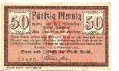 Niedersachsen 50 Pfg. 1.9.1918 Aurich, unz 20,00 EUR  zzgl. 6,00 EUR Versand