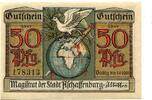 Bayern 50 Pfg. o.D./g&uuml;ltig bis 1.1.1921 Aschaffenburg, unz 6,00 EUR  zzgl. 3,90 EUR Versand