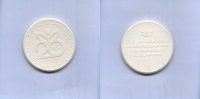 DDR/Berlin, Porzellan-Medaille, 20 Jahere Volkseigener Einzelhandel, -