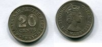 Malaya und Britisch Borneo 20 Cents ~ Elisabeth II. ~ -