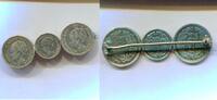 Niederlande 10 + 25 Cents ~ Wilhelmina als Brosche ~ -