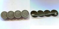 Niederlande 4 x 10 Cents ~ Wilhelmina als Brosche ~ -
