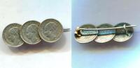 Niederlande 3 x 10 Cents ~ Wilhelmina als Brosche ~ -