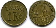 Tschechoslowakei, 1 Krone Prag,Pfandmarke einer Molkerei, -