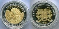 Benin 1000 Francs ~ mit Motiv von 20 Franken Schweiz, mit Teilvergoldung ~ -