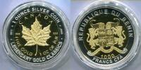 Benin 1000 Francs ~ mit Motiv von Maple Leaf Canada, mit Teilvergoldung ~ -