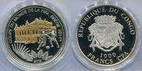 Congo 1000 Francs ~ Fußball WM 2014 mit Teilvergoldung ~ -